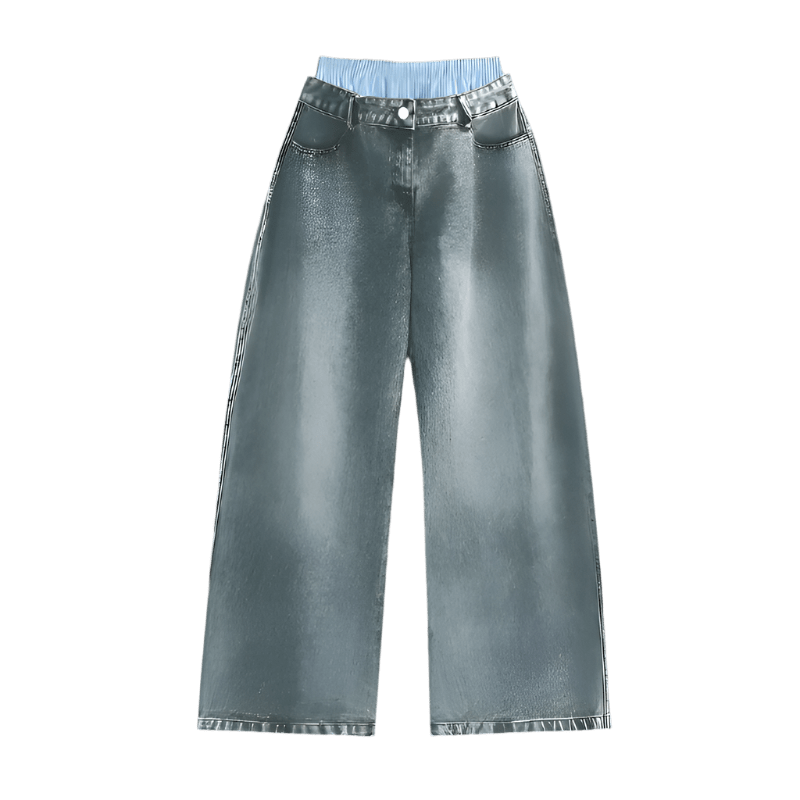 Baggy Stonewashed Denim Keep it Universal® Baggy Stonewashed Denim Blue Bottoms