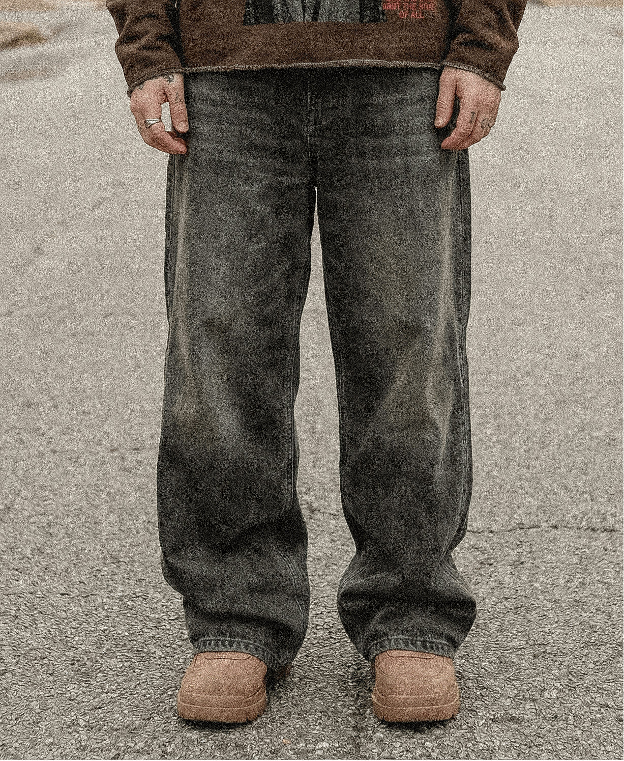 Stonewashed Double-Waist Denim Keep it Universal® Stonewashed Double-Waist Denim Bottoms