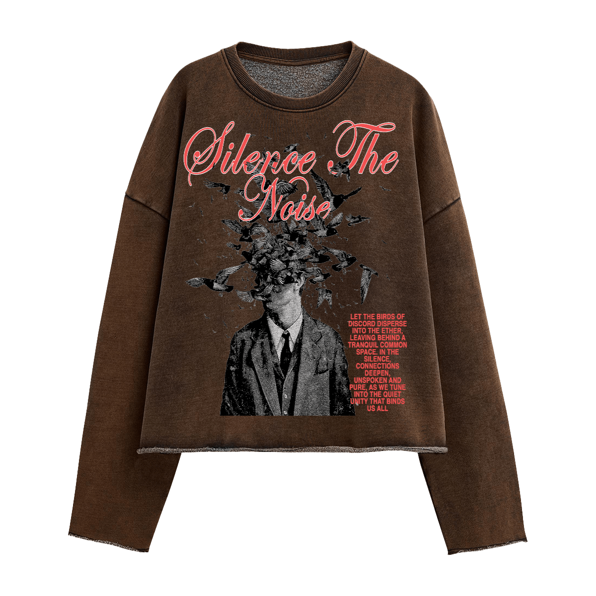 Silence The Noise Washed Cropped Sweatshirt Keep it Universal ® Silence The Noise Washed Cropped Sweatshirt