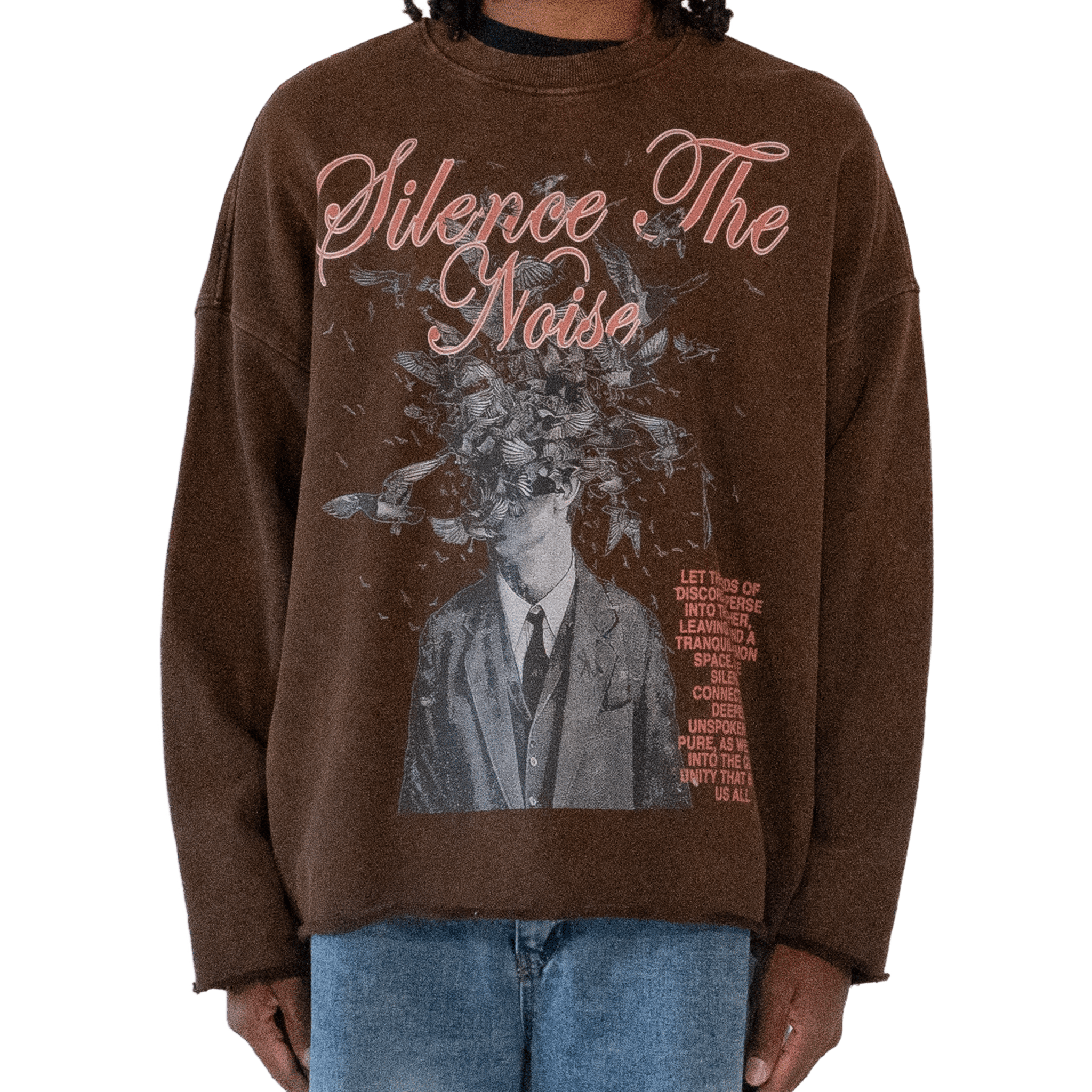 Silence The Noise Washed Cropped Sweatshirt | Streetwear Staple Keep it Universal ® Silence The Noise Washed Cropped Sweatshirt Sweatshirts