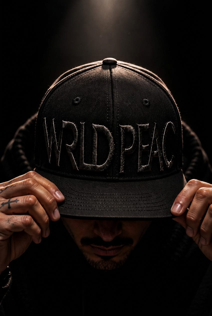 WRLD PEAC 3D Puff Hat PODpartner WRLD PEAC 3D Puff Hat Black / One size fits all Hats