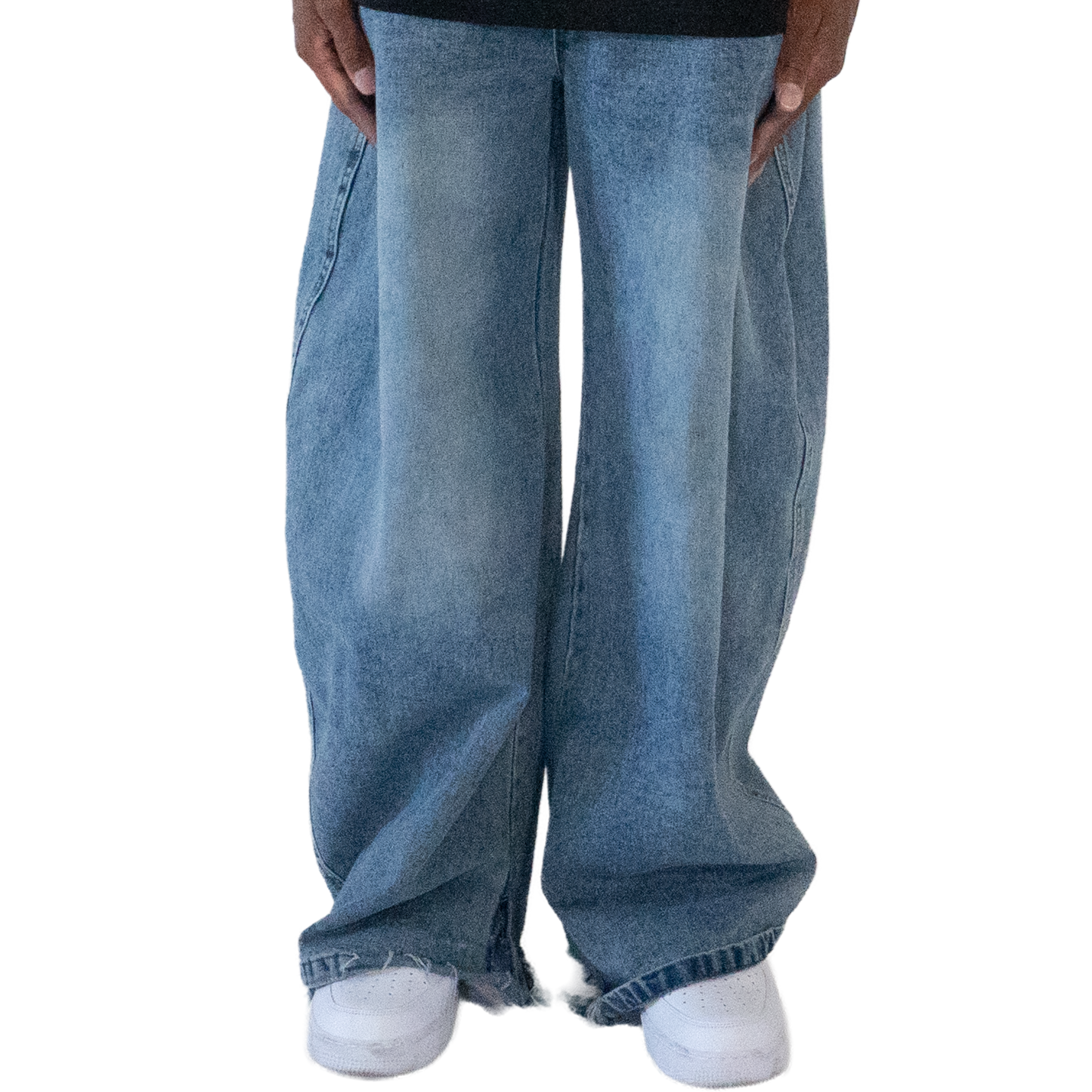 Baggy Stonewashed Denim Double Waist