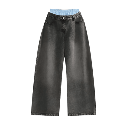 Baggy Stonewashed Denim Keep it Universal® Baggy Stonewashed Denim Black Bottoms