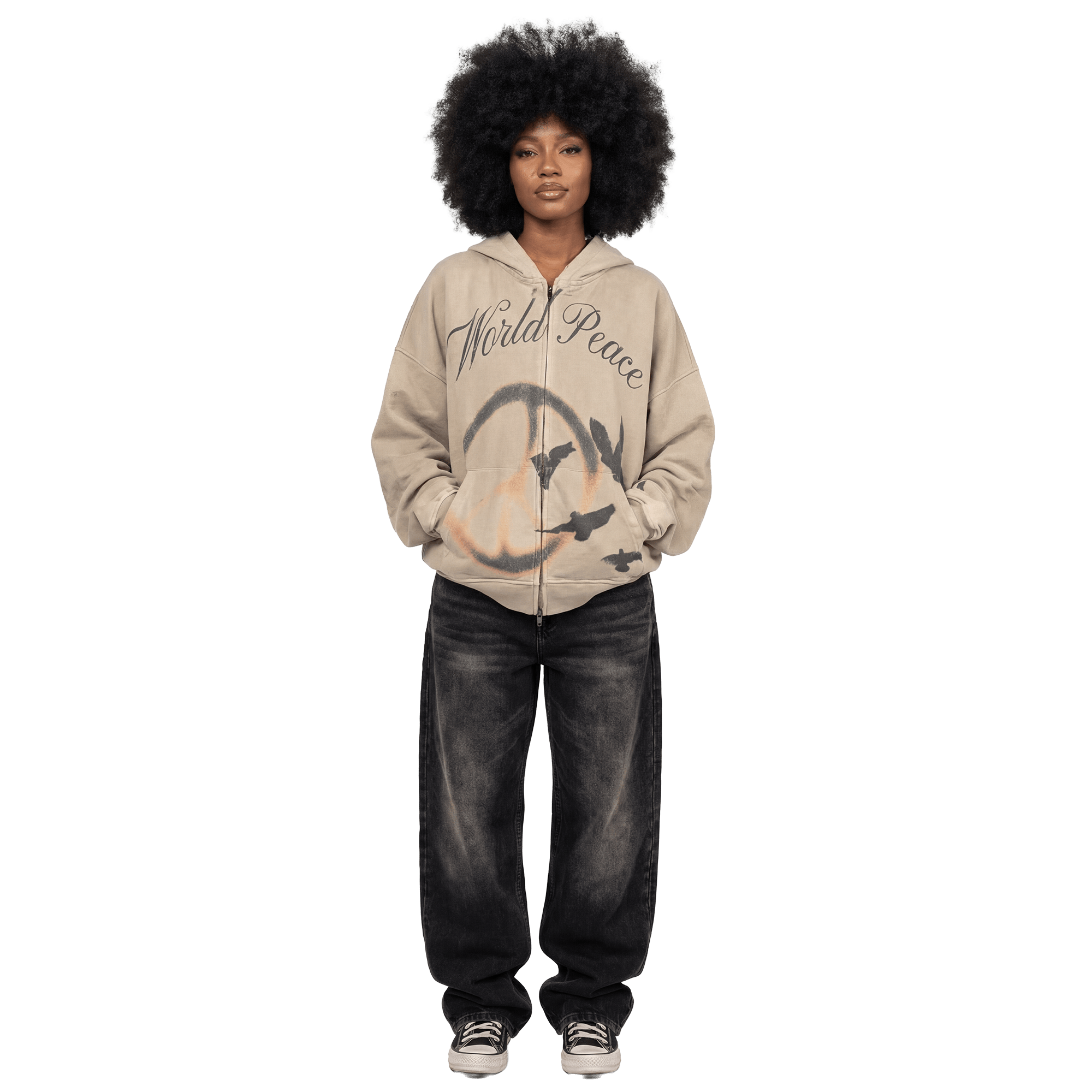 World Peace Double-Zip Hoodie Keep it Universal® World Peace Double-Zip Hoodie Hoodie