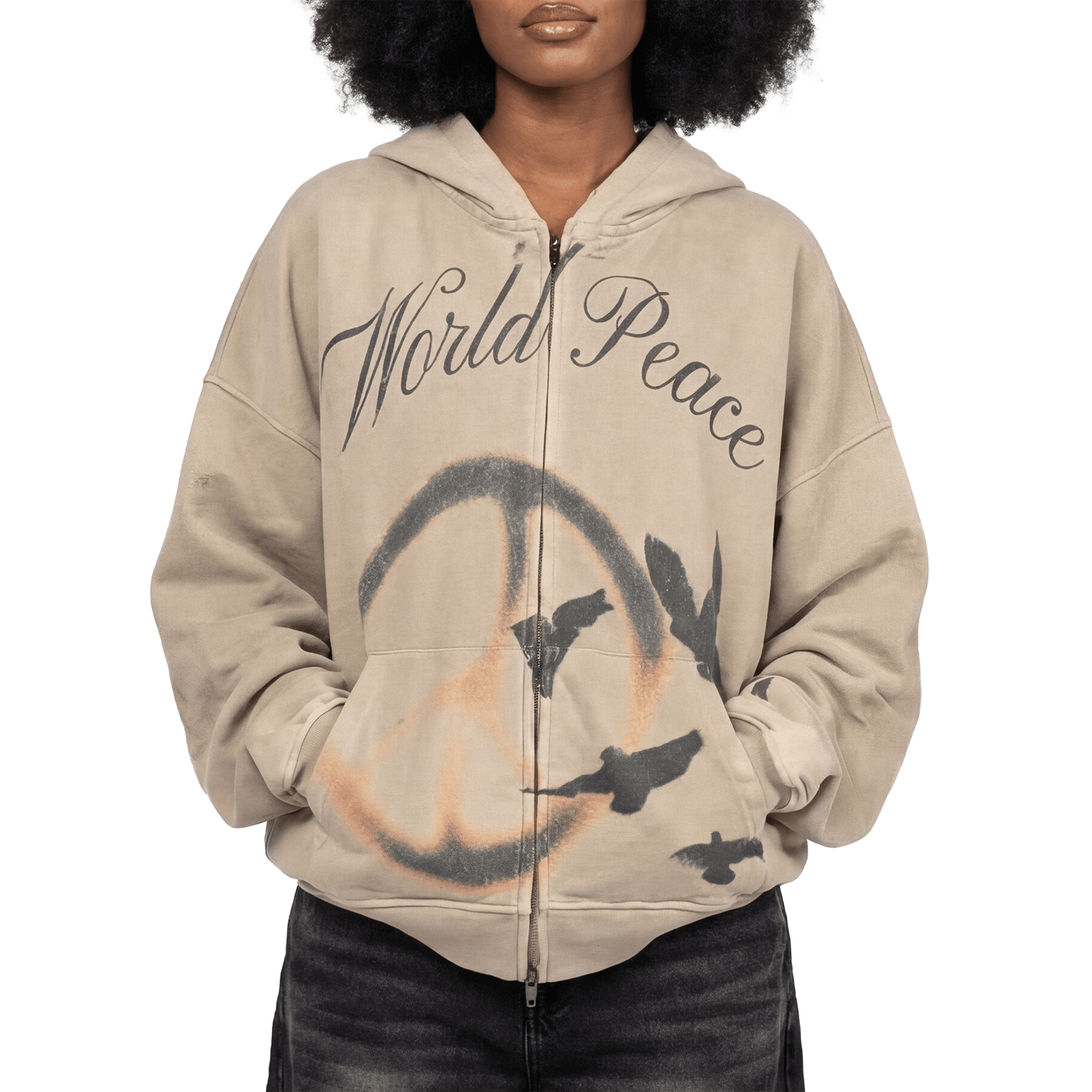 World Peace Double-Zip Hoodie Keep it Universal® World Peace Double-Zip Hoodie Hoodie