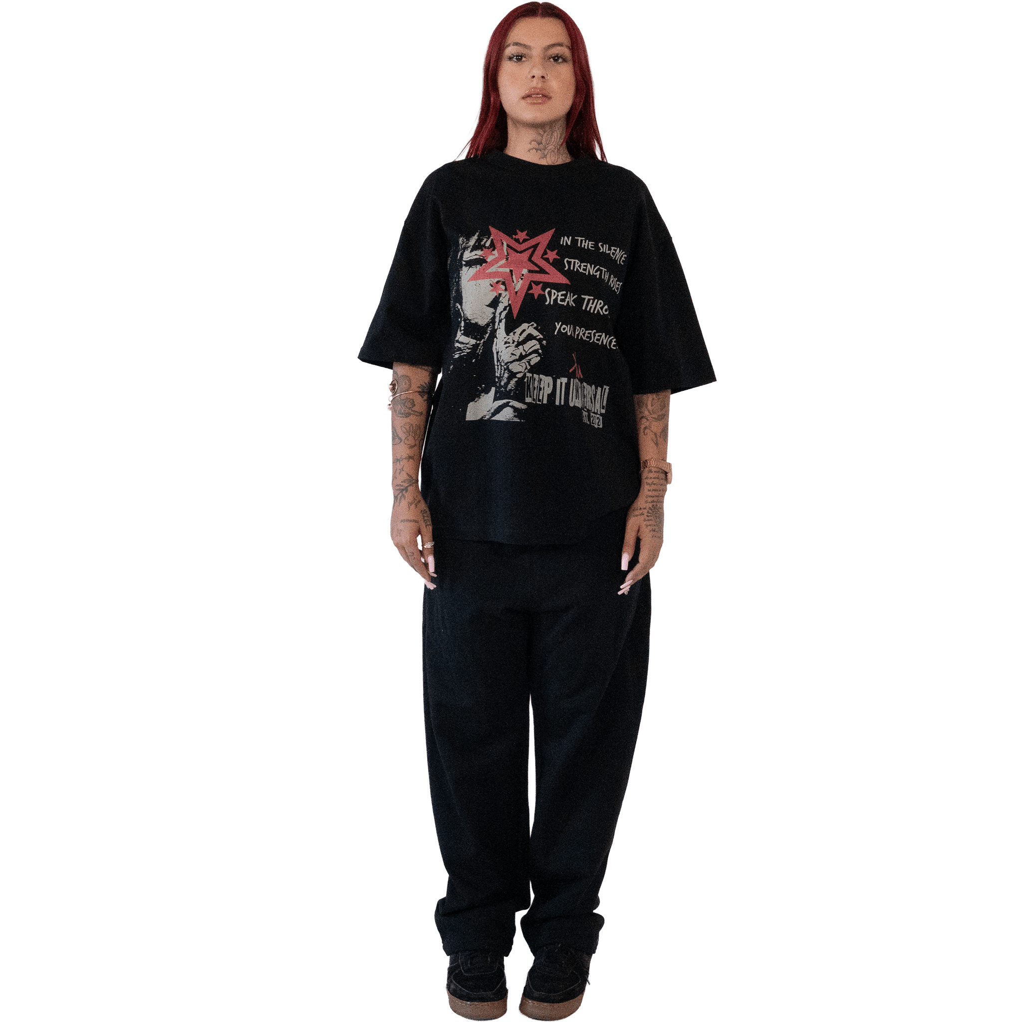 Through Your Presence T-Shirt | Move with Meaning Keep it Universal® Through Your Presence T-Shirt T-Shirt