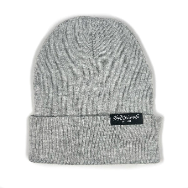 Keep it Universal ® Jersey Lined 12" Cuffed Beanie w/Sig Woven Label Winter Grey